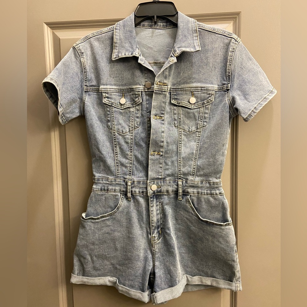 Denim romper